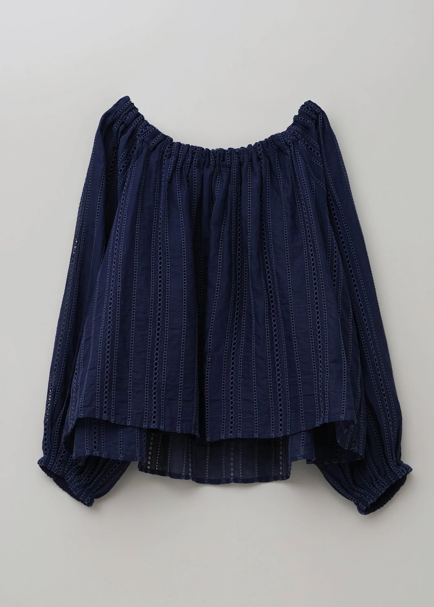 Cotton Organza Ladder Cifre Off Shoulder Top