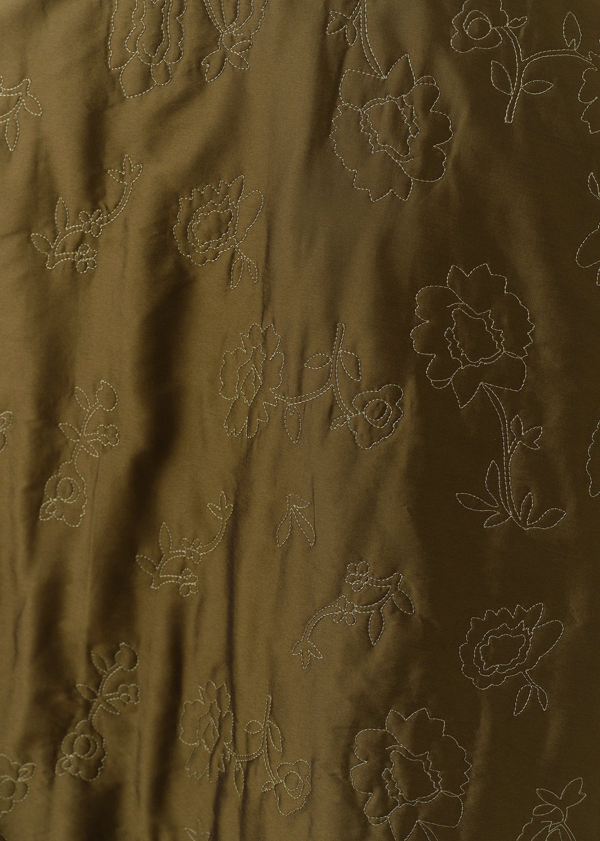 Poly Dupion Flower Embroidery Quilting Skirt