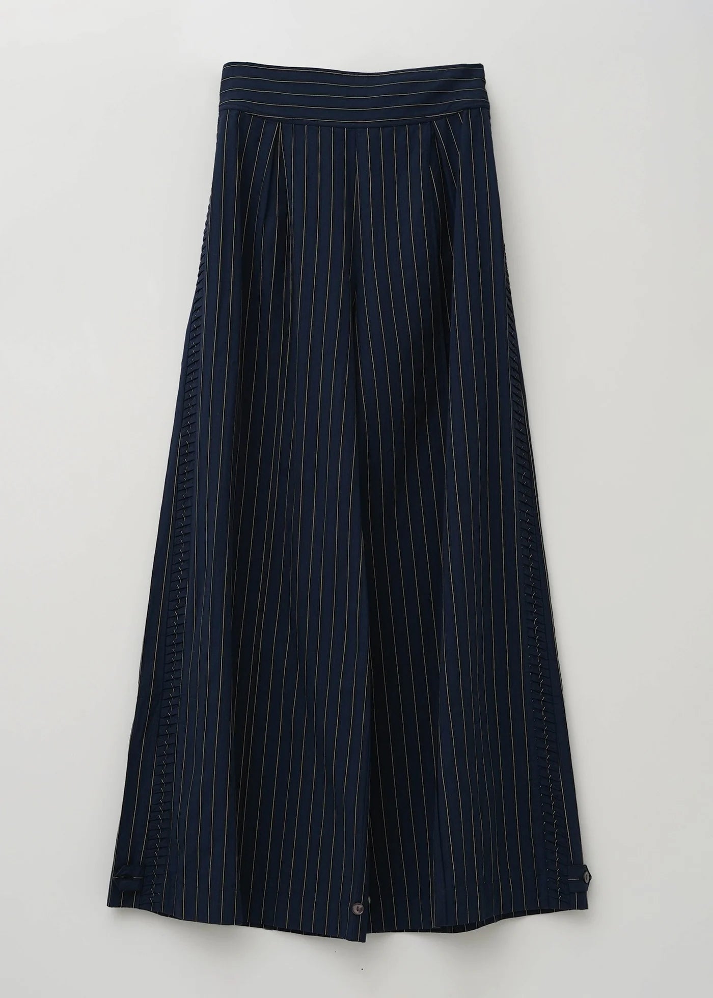 Poplin Side Wave Tuck Pants