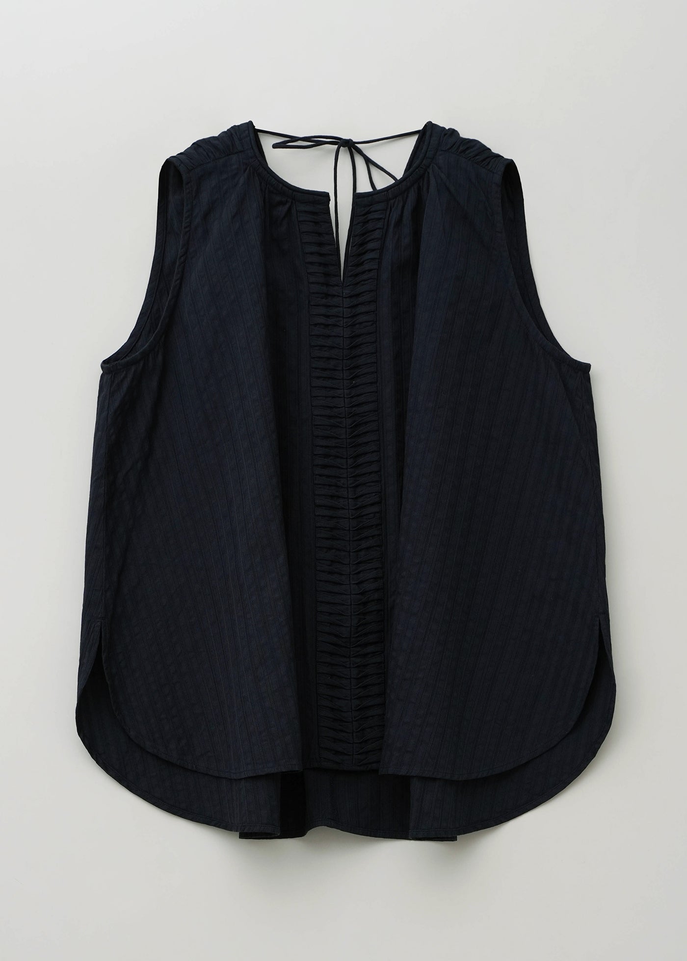 Poplin Wave Tuck Top