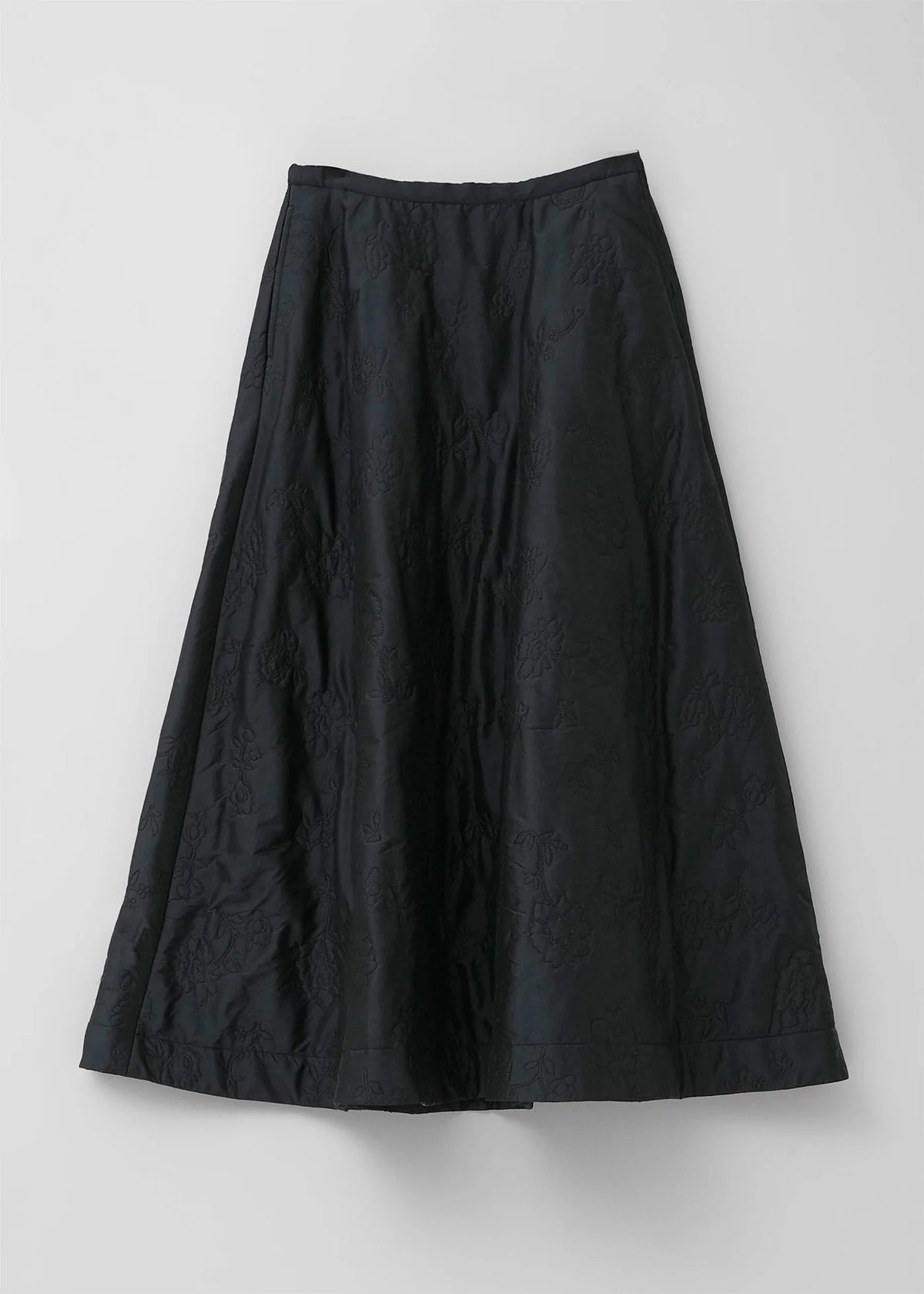 Poly Dupion Flower Embroidery Quilting Skirt