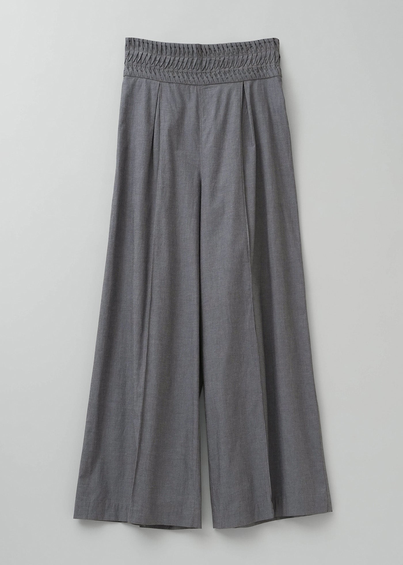 Cotton Wave Tuck Pants